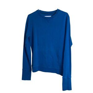 Orlebar Brown Mens Sweatshirt Size Small Blue Thumb Hole Crew Neck Pure Cotton